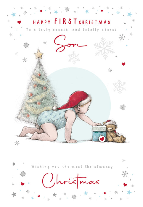 Cherry Orchard 'Happy First Christmas Son' Christmas Card