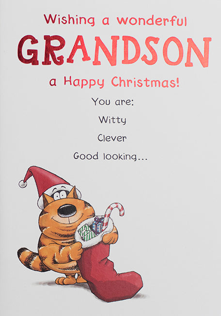 Paperlink 'Wonderful Grandson' Christmas Card
