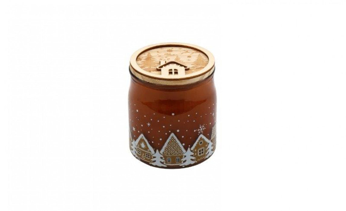 Sifcon Gingerbread House Candle Pot 10 cm
