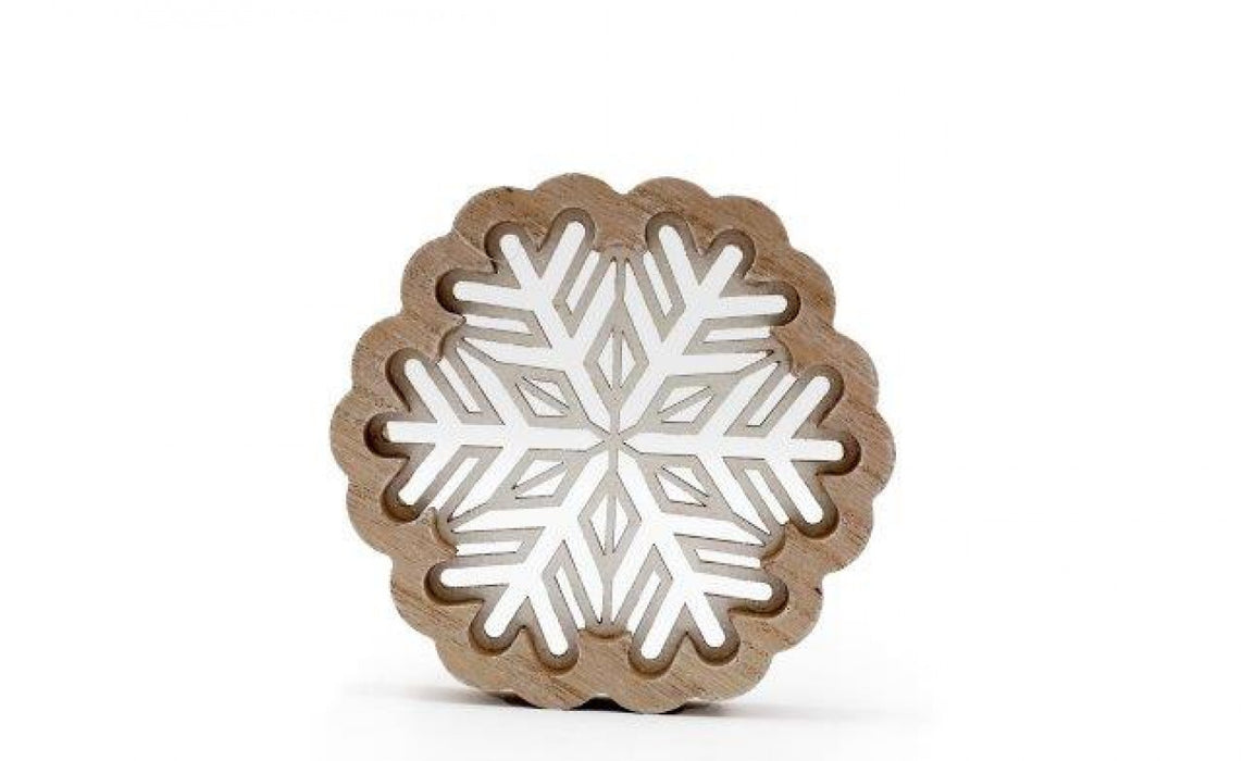 Sifcon Wooden Cutout Snowflake Decoration 12cm