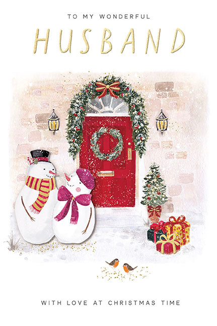 Paperlink Weihnachtskarte 'Wonderful Husband' – Mit Goldfolie, 155 X 205 Mm – Aus Der Written In The Stars Kollektion