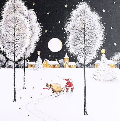 Paperlink 'Santa And His Sleigh' Pack Of 6 Charity Christmas Card