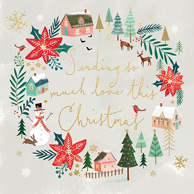 Paperlink 'Festive Wreath' Pack Of 6 Charity Christmas Card