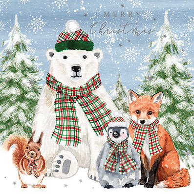 Paperlink 'Animal Friends' Pack Of 6 Charity Christmas Card
