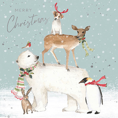 Paperlink 'Animal Friends' Pack Of 6 Charity Christmas Card