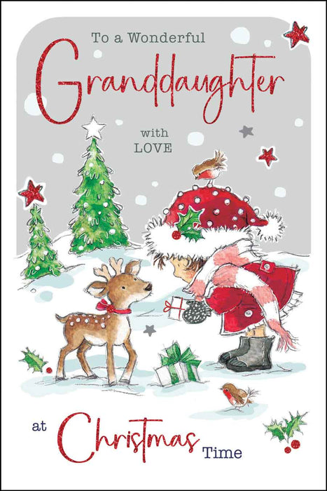 Jonny Javelin 'Granddaughter Young Reindeer' Christmas Card