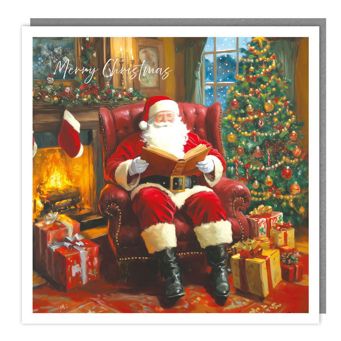 Tracks Publishing 'Santa By The Fireplace' Christmas Card 5 Pack