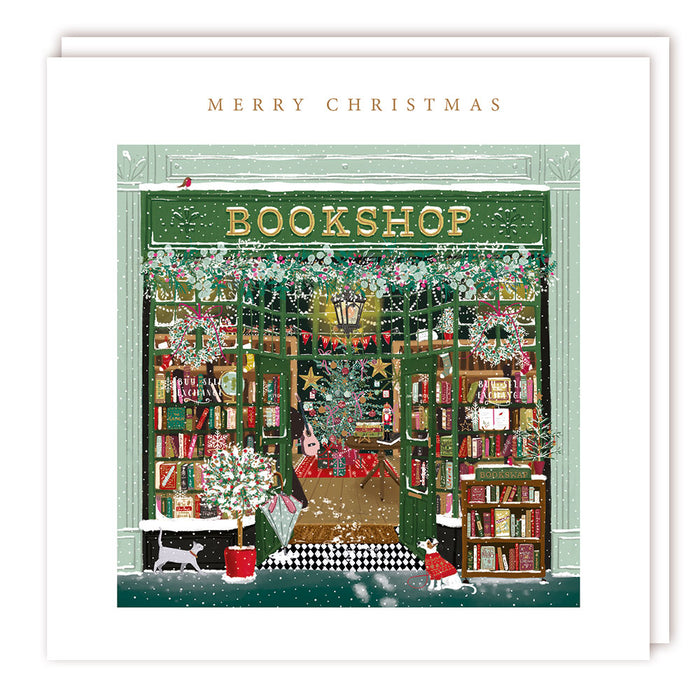 Tracks Publishing 'Christmas Bookshop' Christmas Card 5 Pack