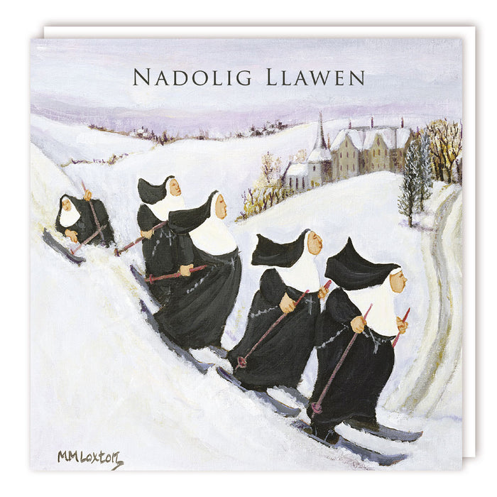 Tracks Publishing 'Skiing Nuns' Welsh Christmas Card