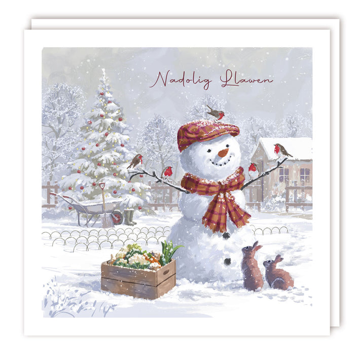 Tracks Publishing 'Snowman And Friends' Welsh Christmas Card