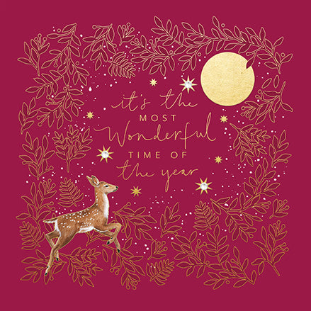 Paperlink 'Reindeer Under Moonlight' Christmas Card