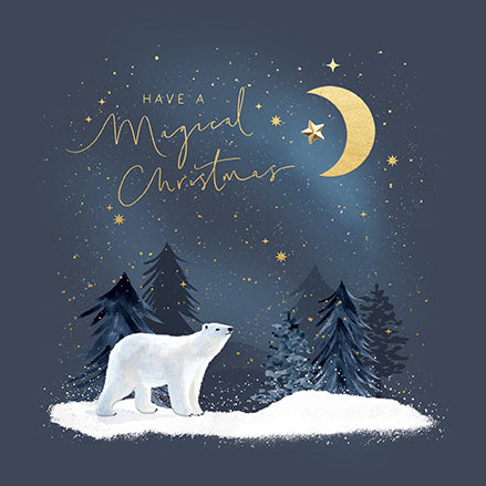 Paperlink 'Polar Bear Under Moonlight' Christmas Card