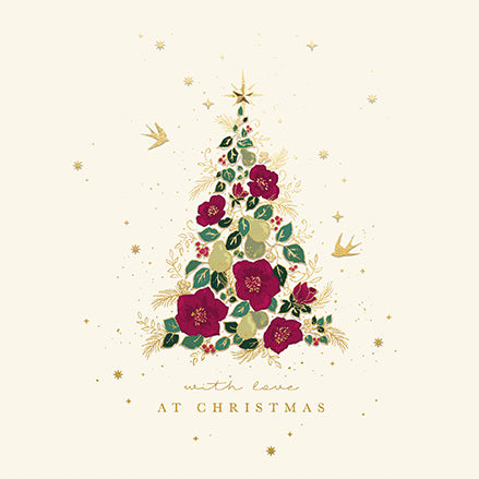 Paperlink 'Poinsette Christmas Tree' Christmas Card