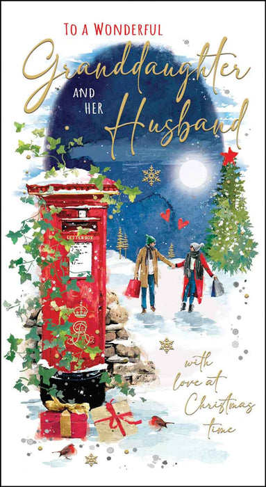 Jonny Javelin 'Granddaughter & Husband Postbox' Christmas Card