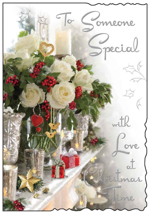 Jonny Javelin 'Someone Special Roses Mantelpiece' Christmas Card