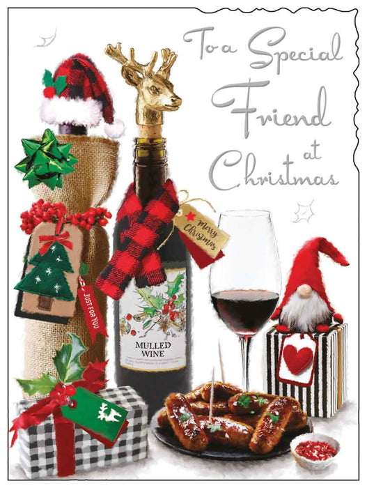 Jonny Javelin 'Special Friend Stag Wine' Christmas Card