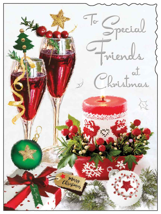 Jonny Javelin 'Special Friends Glasses Candle' Christmas Card