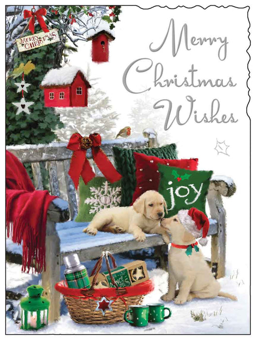 Jonny Javelin 'Christmas Wishes Glasses Candle' Christmas Card -