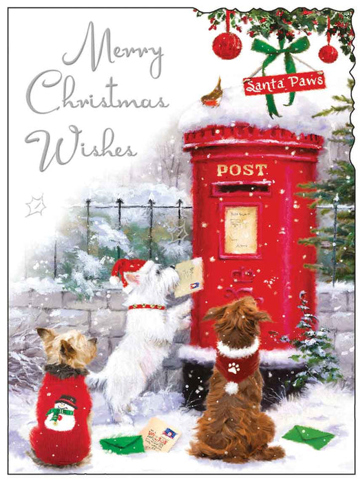 Jonny Javelin 'Christmas Wishes  Dogs Postbox' Christmas Card