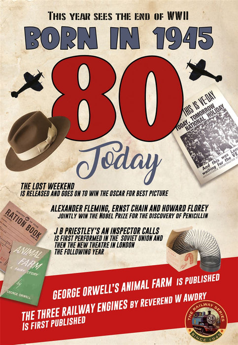 Cherry Orchard  'Born In 1945' Birthday Card