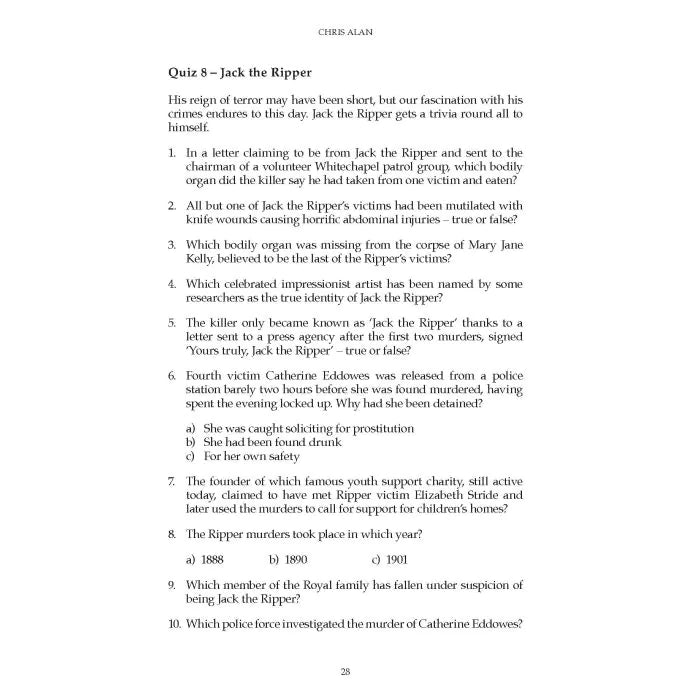 Boxer True Crime Quiz Book