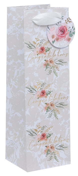 Ballyhoo Bottle Gift Bag Floral Congratulations