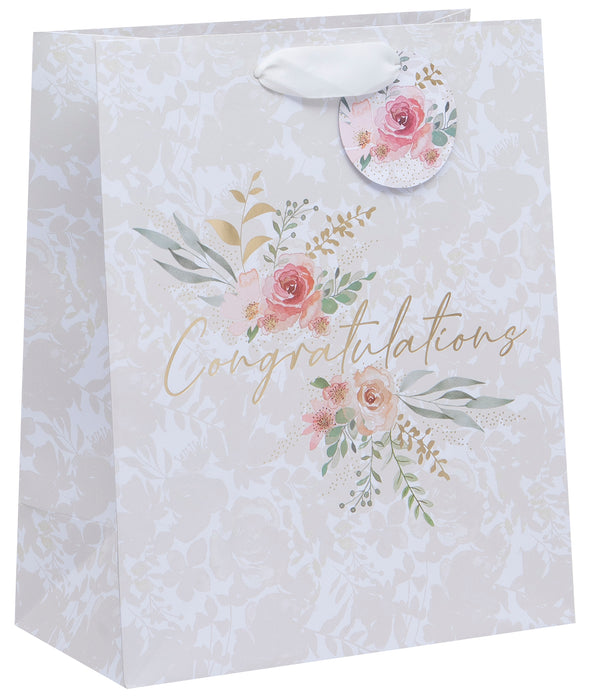 Ballyhoo Large Gift Bag Floral Congratulations