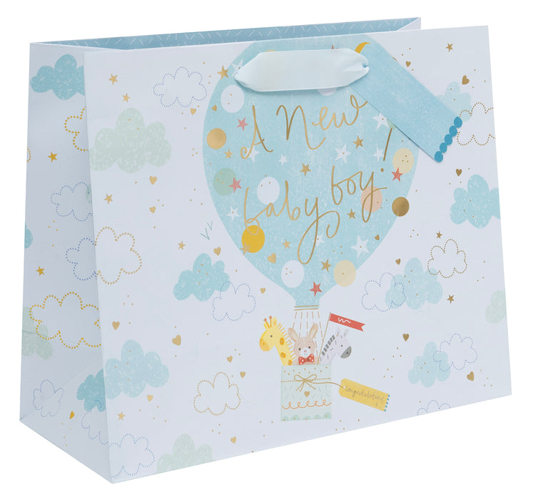 Ballyhoo Large Landscape Gift Bag Balloon Baby Boy