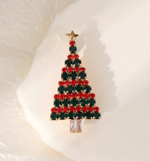 Gracee Jewellery Gold Christmas Tree Brooch with Pin
