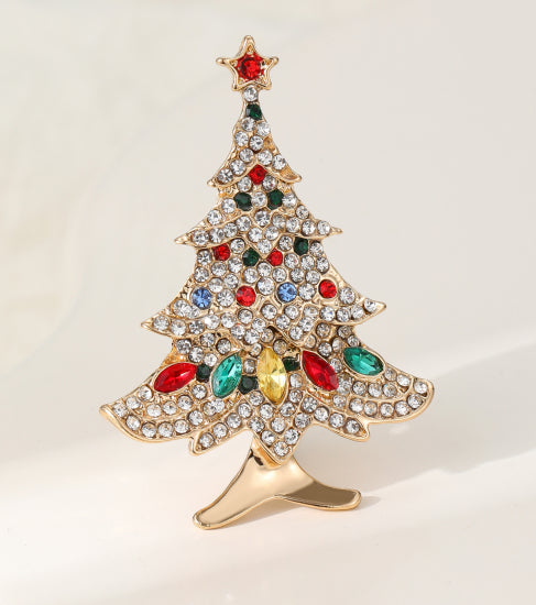 Gracee Jewellery Gold Christmas Tree Magnetic Brooch