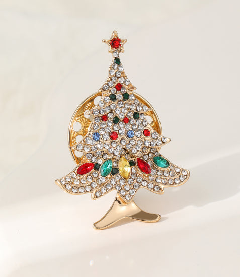 Gracee Jewellery Gold Christmas Tree Magnetic Brooch