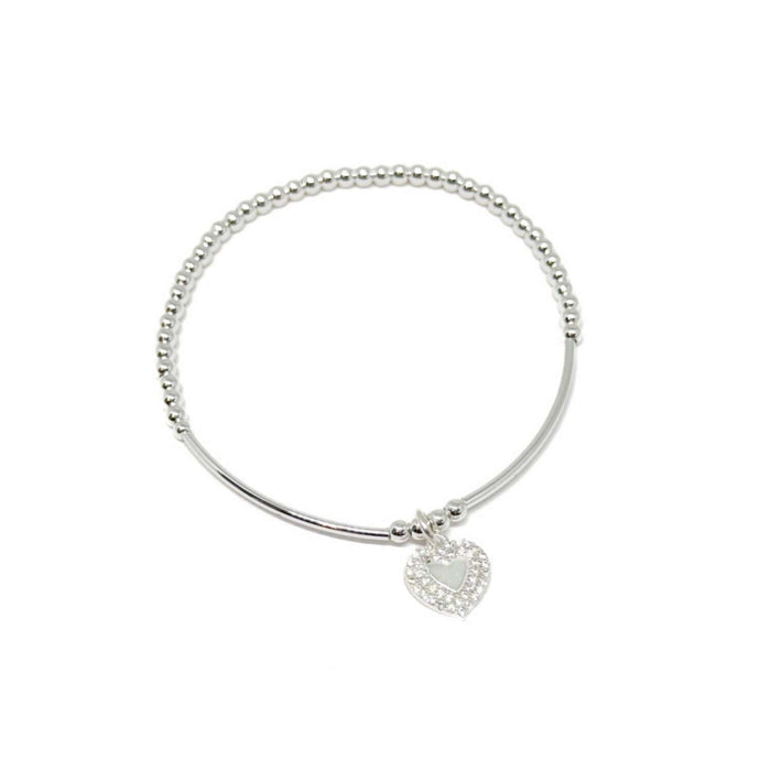 Clementine Aila Heart Bracelet - Silver