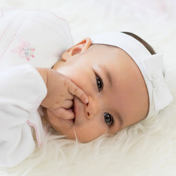 Emile et Rose Alba White Baby Girls Bow Hairband