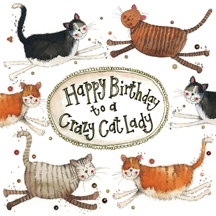 Alex Clark Cat Lady Birthday Card