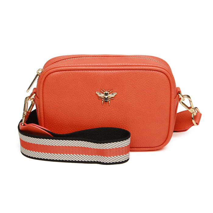 Alice Wheeler Orange Mini Mayfair With Crossbody Webbing Strap Bag