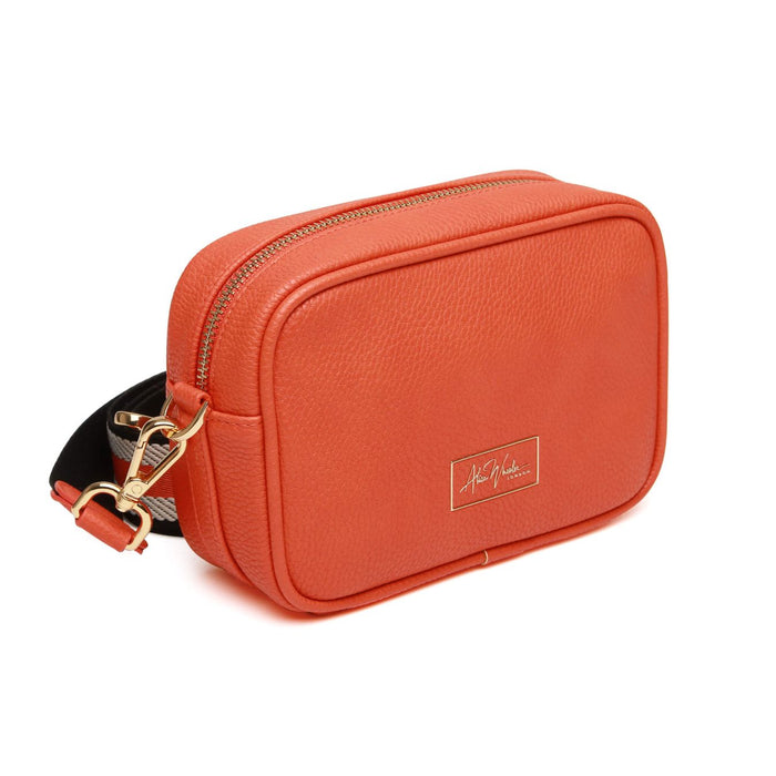 Alice Wheeler Orange Mini Mayfair With Crossbody Webbing Strap Bag