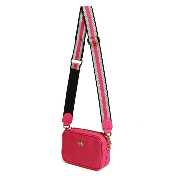 Alice Wheeler Hot Pink Mini Mayfair With Crossbody Webbing Strap Bag