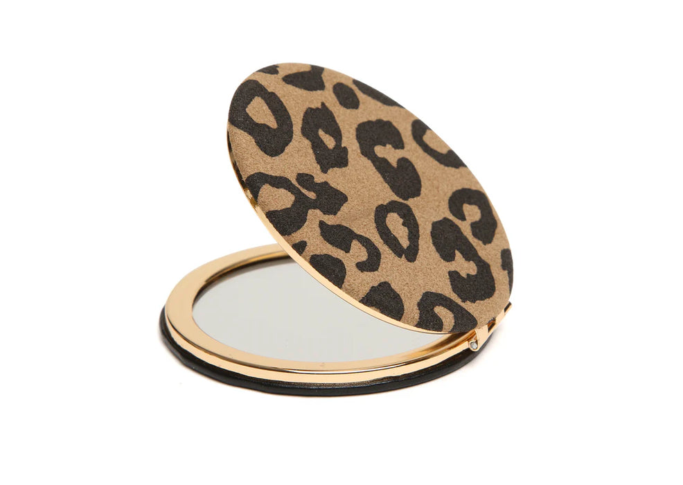 Alice Wheeler Dark Leopard Round Compact Mirror