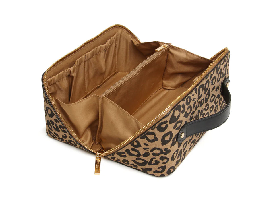 Alice Wheeler Dark Leopard Train Case