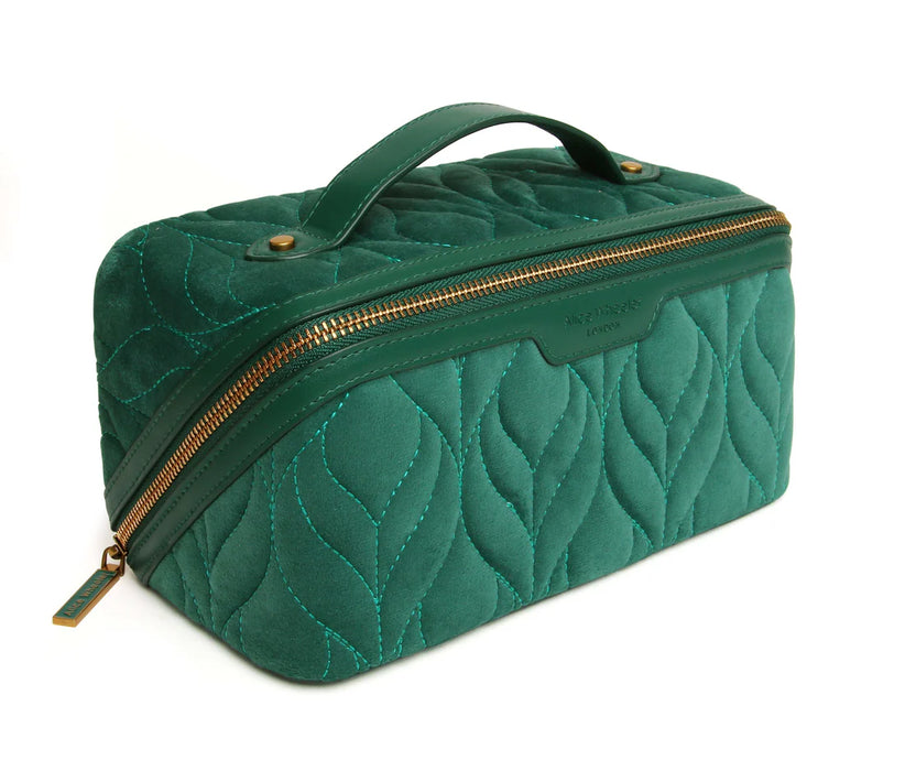 Alice Wheeler Teal Velvet Train Case