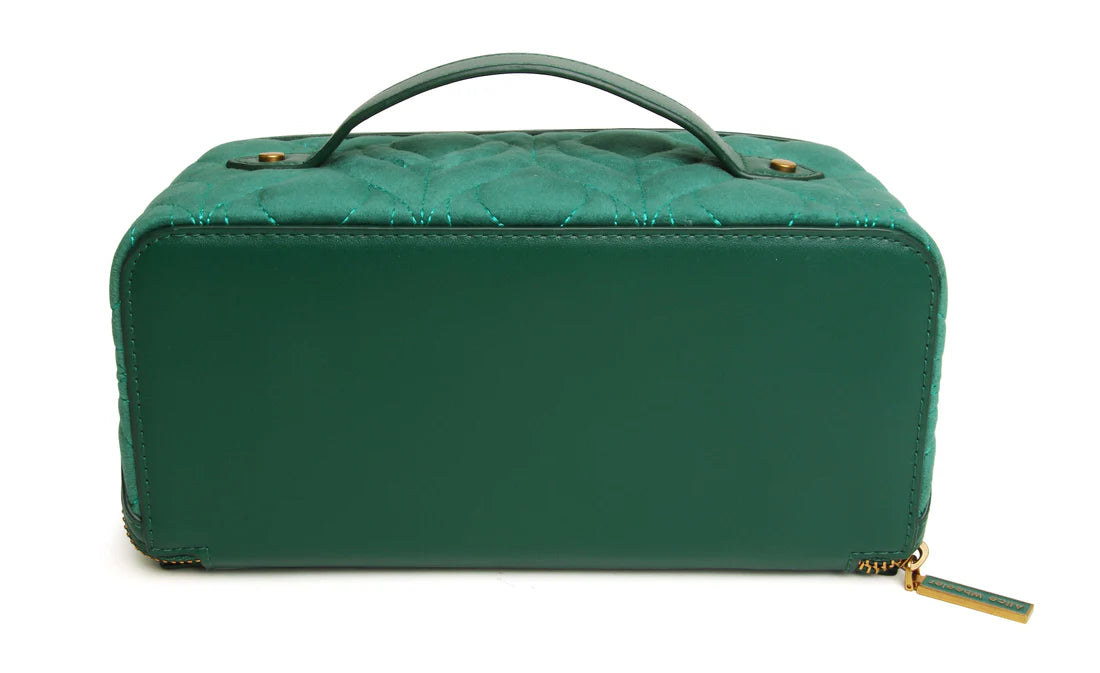 Alice Wheeler Teal Velvet Train Case