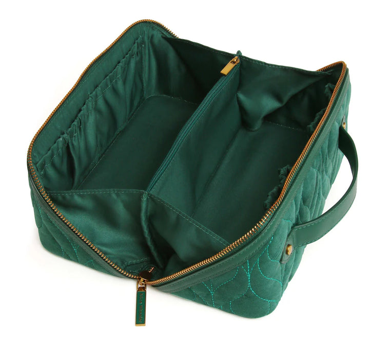 Alice Wheeler Teal Velvet Train Case
