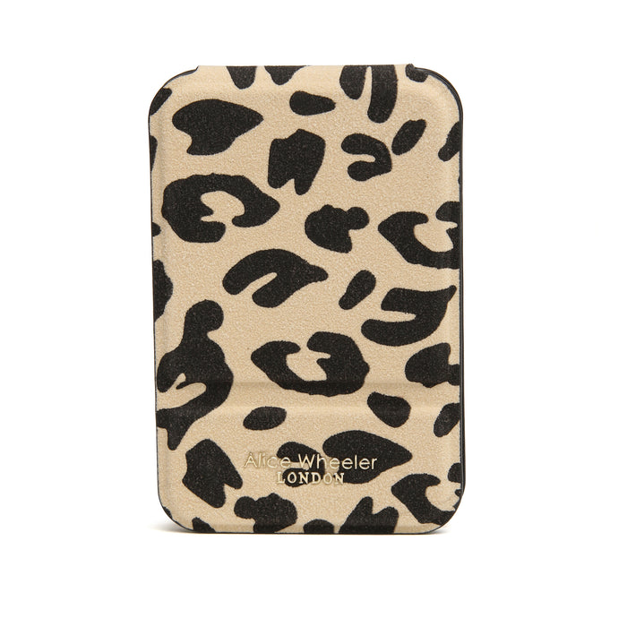 Alice Wheeler Leopard Folding Travel Mirror