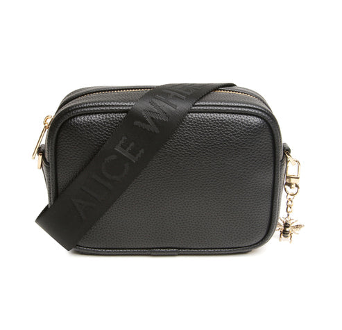 Alice Wheeler Black Mini Soho With Crossbody Webbing Strap Bag