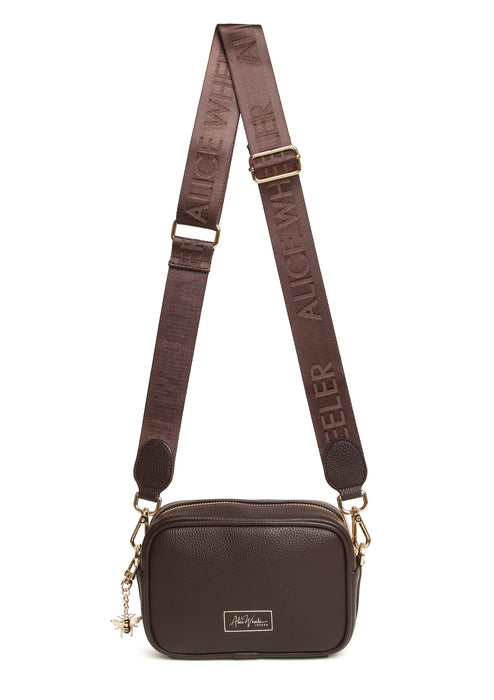 Alice Wheeler Chocolate Mini Soho With Crossbody Webbing Strap Bag