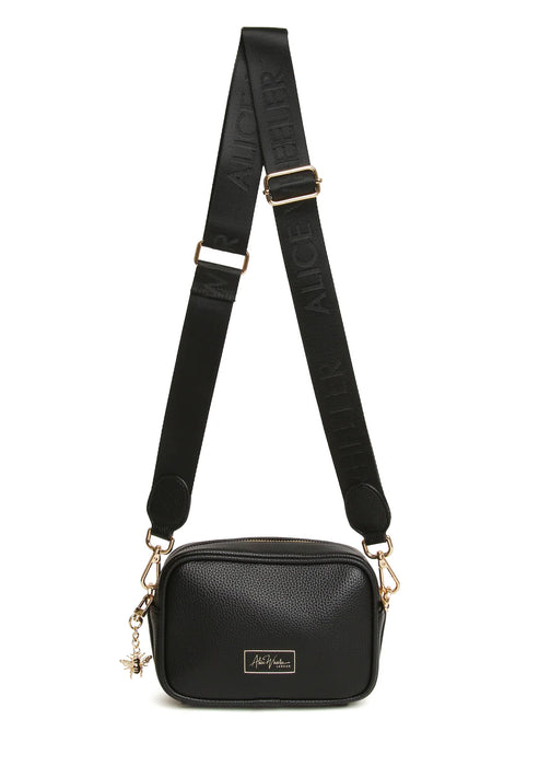 Alice Wheeler Black Mini Soho With Crossbody Webbing Strap Bag