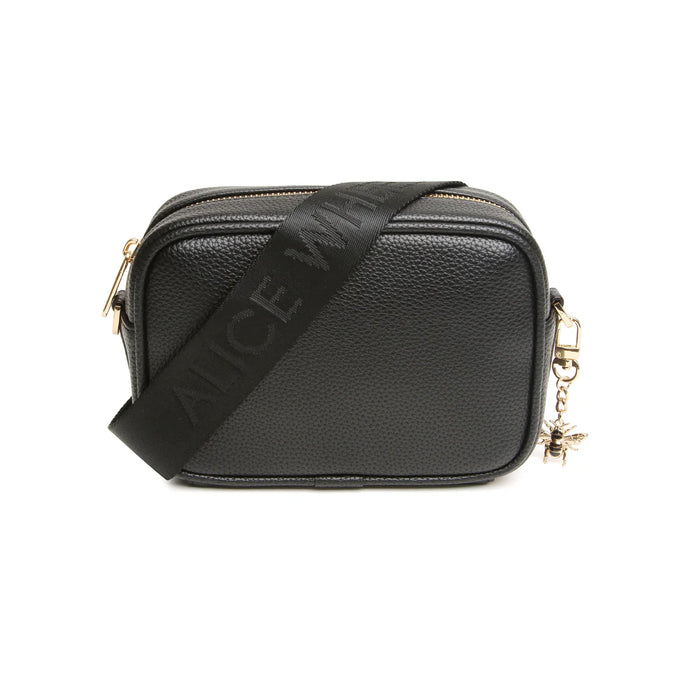 Alice Wheeler Black Mini Soho With Crossbody Webbing Strap Bag