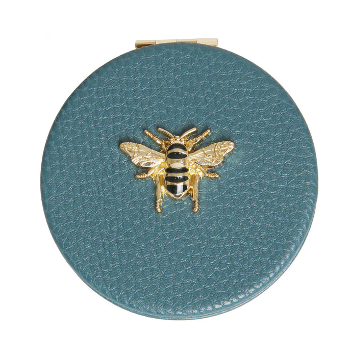 Alice Wheeler Teal Round Compact Mirror