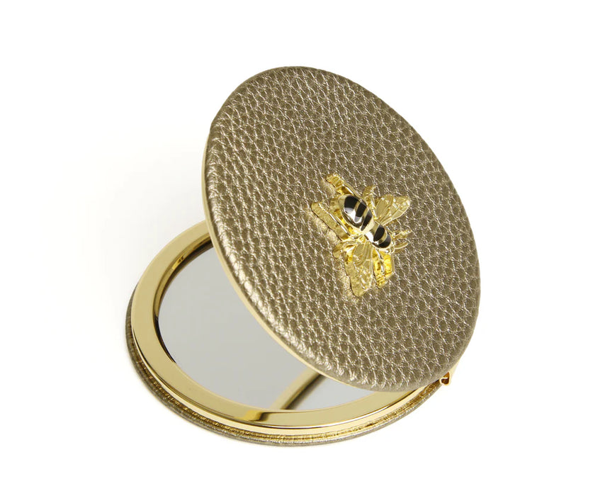 Alice Wheeler Bronze Round Compact Mirror