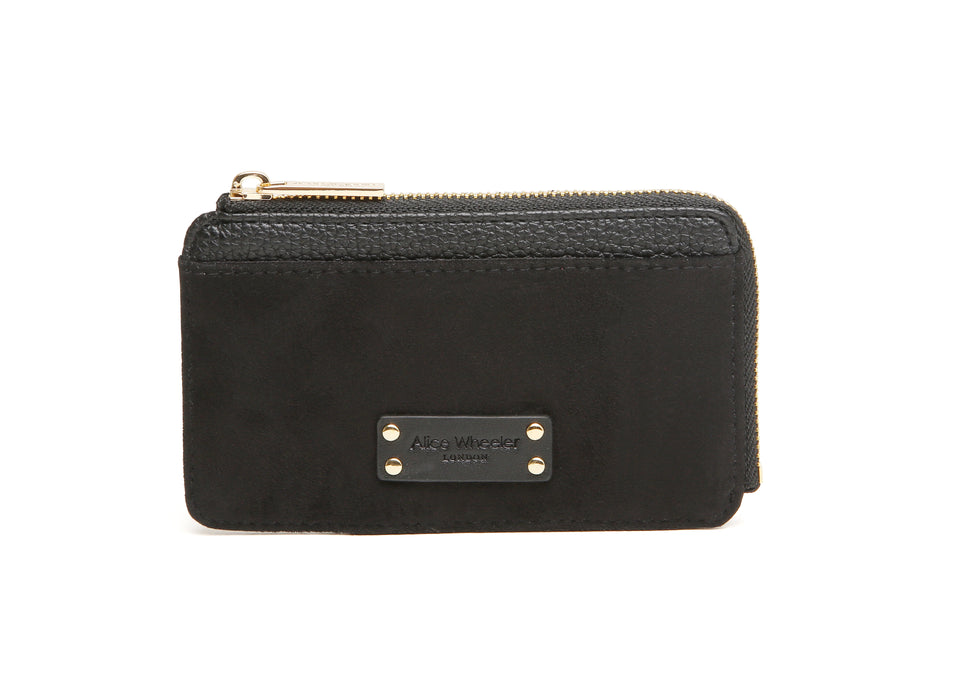 Alice Wheeler Black Suede Kensington Coin Purse